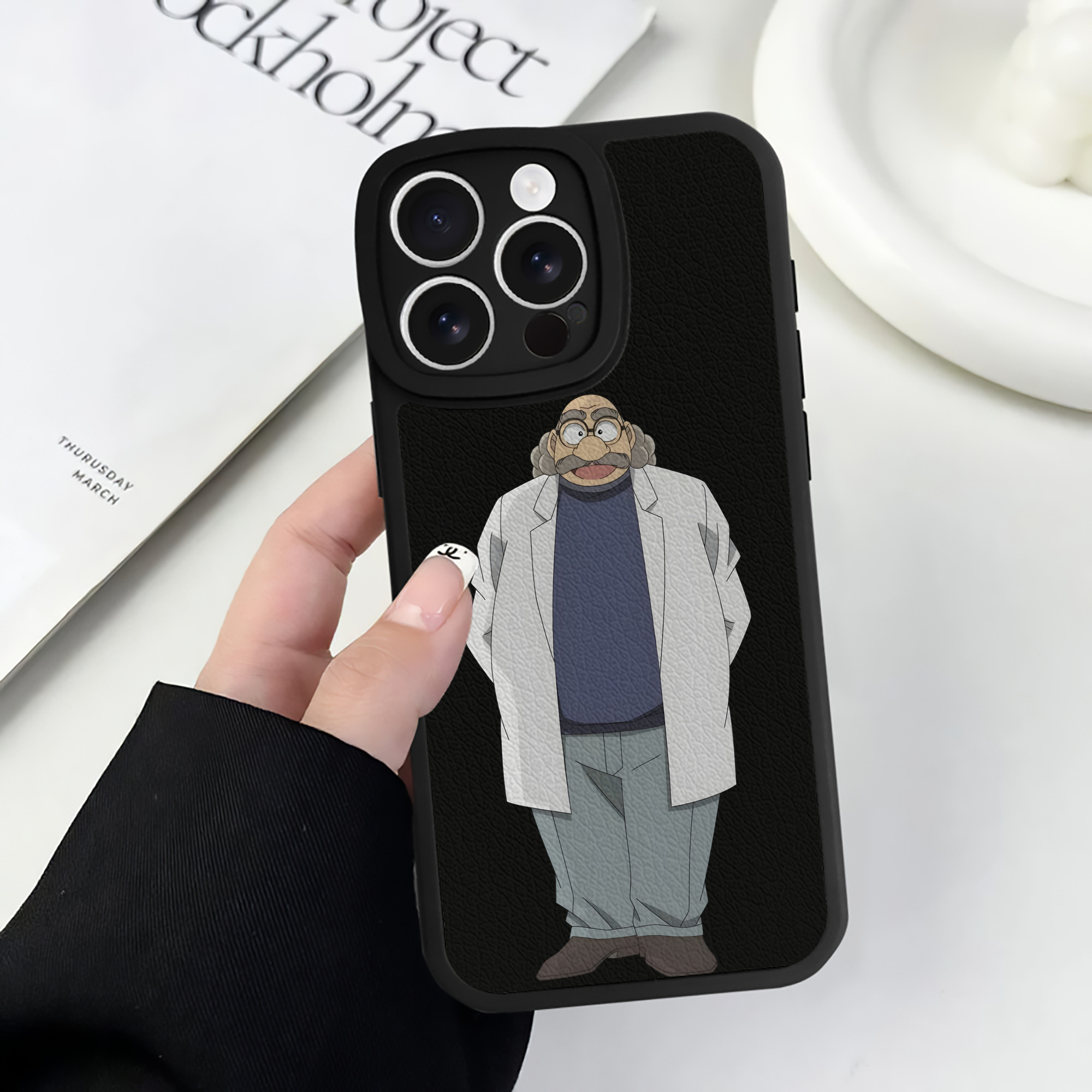 （画像用） 名探偵コナン あがさ ひろし Detective Conan Agasa Hiroshi 【iPhone 16シリーズ対応】シリコンスマホケース（レザー調） 材質：シリコン